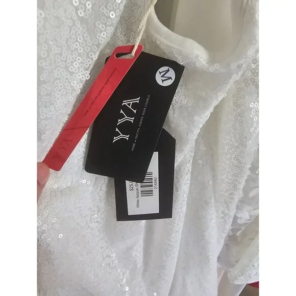 NWT White Sequin Short Open Back Cocktail Dress - YYA - Picture 4 of 4